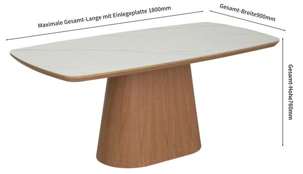 JEDÁLENSKÝ STÔL, prírodná farba, biela, 180/90/76 cm Livetastic - Stoly, Online Only