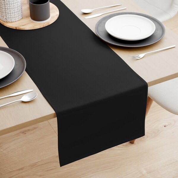 Goldea behúň na stôl 100% bavlnené plátno - čierny 35x120 cm