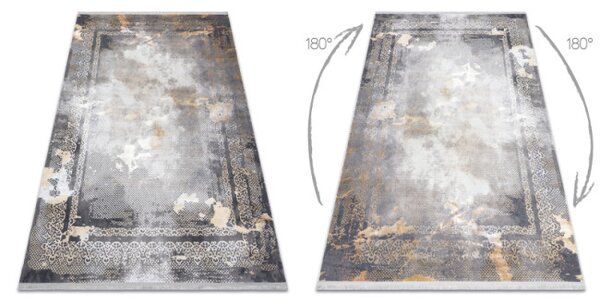 Koberec LUCE 77 Ramka vintage - sivý / horčicový