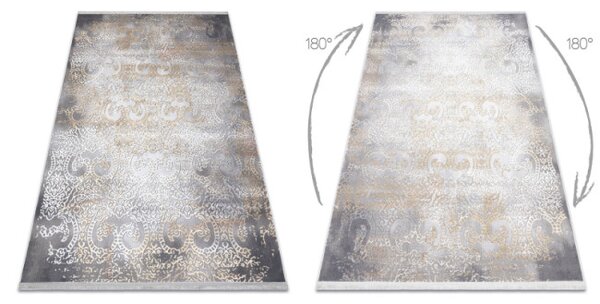 Koberec LUCE 84 Ornament vintage - sivý / horčicový