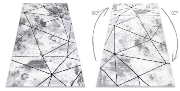 Koberec COZY Polygons, geometrický - sivý