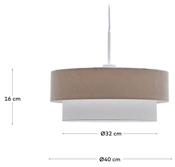 MUZZA Stropná visiaca lampa nelabia Ø 40 cm béžová