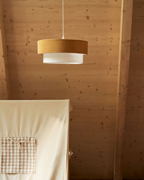MUZZA Stropná visiaca lampa nelabia Ø 40 cm horčicová