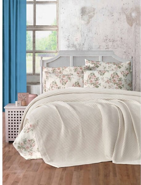 Krémovobiely bavlnený pléd 220x240 cm Waffle – Mila Home