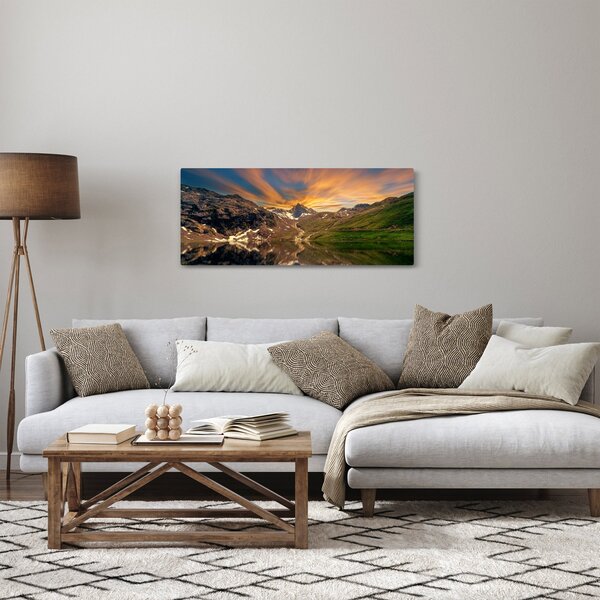 Obraz - Odraz v horskom jazere (120x50 cm)