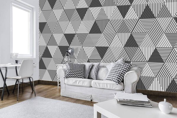 Fototapeta - Čierne a biele trojuholníky (152,5x104 cm)
