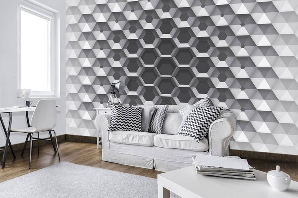 Fototapeta - 3D šesťuholníky (152,5x104 cm)