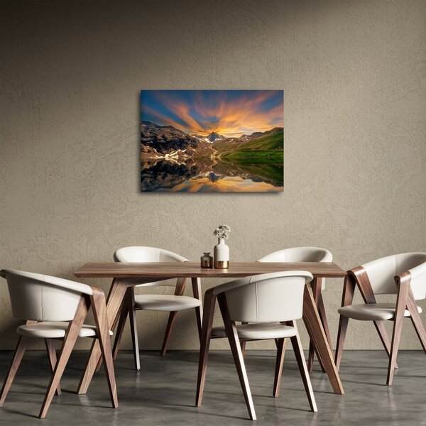 Obraz - Odraz v horskom jazere (70x50 cm)