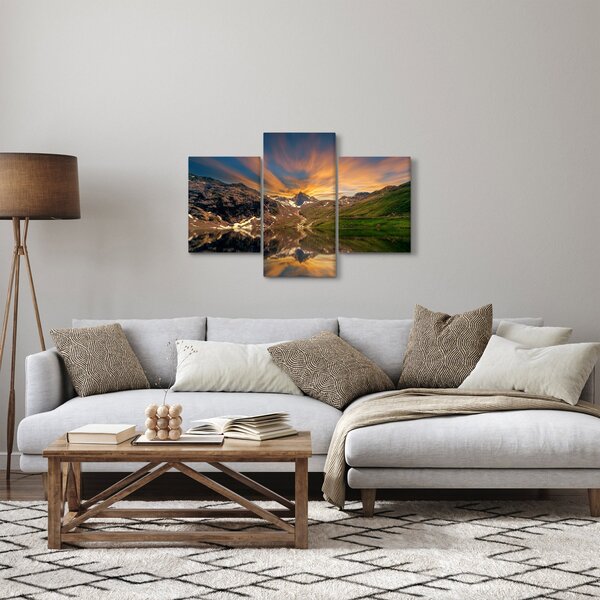 Obraz - Odraz v horskom jazere (90x60 cm)
