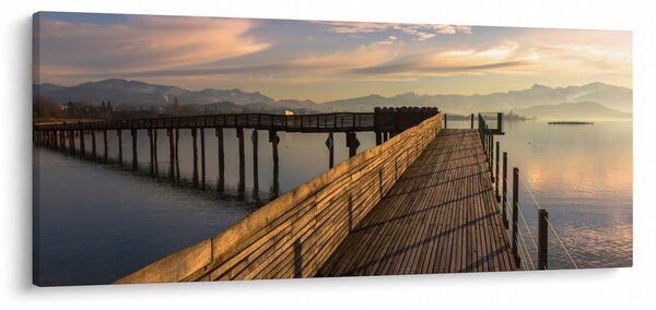 Obraz - Na brehu jazera Obersee (120x50 cm)