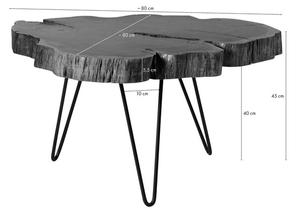 Konferenčný stolík akácia 80x80x45 prírodný lakovaný LOUNGE COLLECTION
