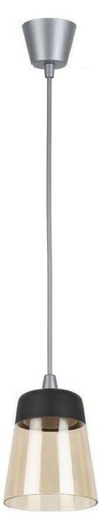 Brilagi-LED Luster R GLASS 1xE27/60W/230V priemer 15,5 cm strieborná/dymovo-béžová/čierna