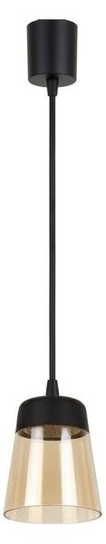 Brilagi - LED luster na lanku R GLASS 1xE27/60W/230V priemer 15,5 cm čierna/dymovo béžová