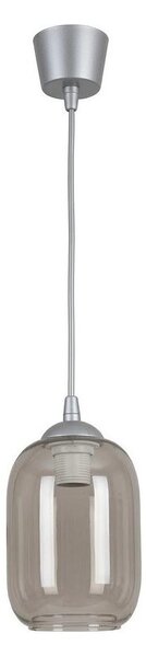 Brilagi-LED Závesné svietidlo na lanku R GLASS 1xE27/60W/230V pr. 14 cm strieborná/dymovo sivá