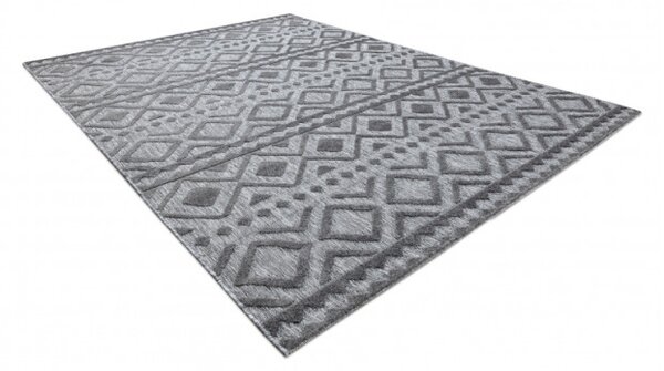Koberec SOLE D3852 Boho, romby - ploské tkanie sivý