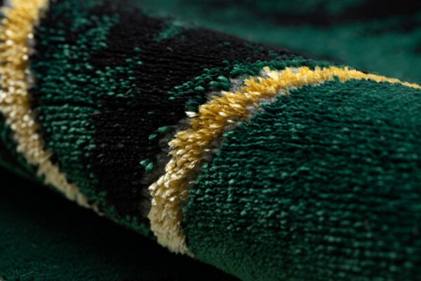 Koberec EMERALD exkluzívny 1020 kruh - glamour, marmur, trojuholníky zelený/zlatý