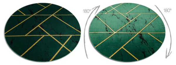 Koberec EMERALD exkluzívny 1012 kruh - glamour, marmur, geometrický zelený/zlatý