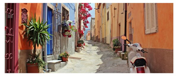 Obraz ulice na Sardínii (120x50 cm)