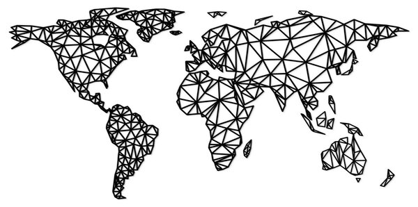 DUBLEZ | Nástenná 3D mapa sveta na stenu - Polygonálny atlas | Obraz