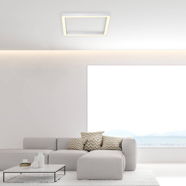 Stropné svietidlo LED PURE Lines, 55 x cm, strieborné, diaľkové, Hliník / sivá / zinok, Obývacia izba / jedáleň, Hliník, Moderný, Stropné svetlo