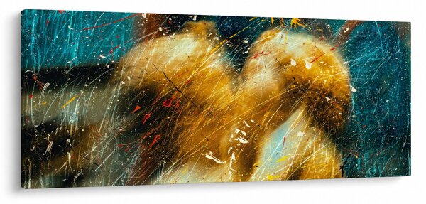Obraz - Bozkávajúci sa anjeli (120x50 cm)