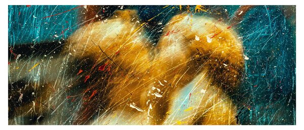 Obraz - Bozkávajúci sa anjeli (120x50 cm)