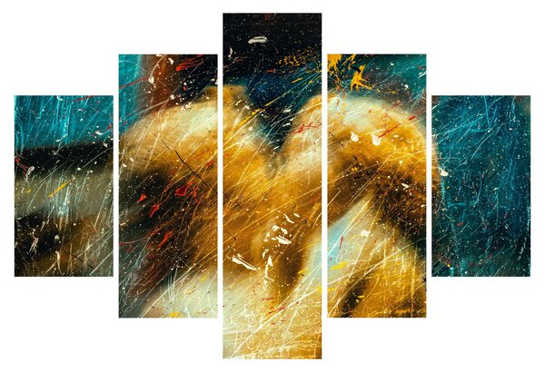 Obraz - Bozkávajúci sa anjeli (150x105 cm)