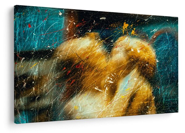 Obraz - Bozkávajúci sa anjeli (90x60 cm)