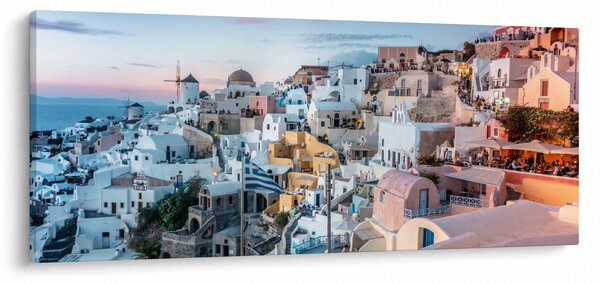 Obraz - Súmrak v Santorini (120x50 cm)