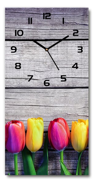 Nástenné hodiny Farebné tulipány