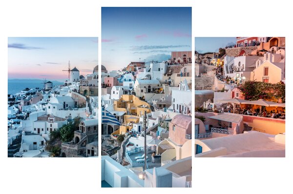 Obraz - Súmrak v Santorini (90x60 cm)