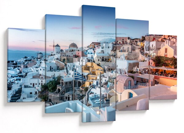 Obraz - Súmrak v Santorini (150x105 cm)