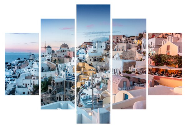 Obraz - Súmrak v Santorini (150x105 cm)