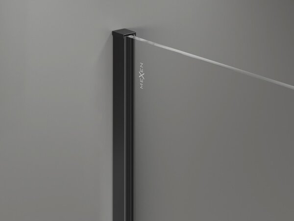 Mexen, Mexen Kioto-X sprchová stena 60 x 200 cm, matná 10 mm, čierna - 800-060-101-70-30-X