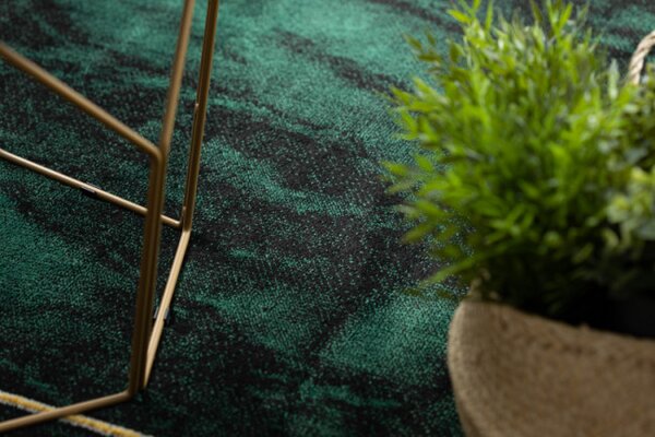 Koberec EMERALD exkluzívny 1022 glamour, styl geometrický, marmur fľaškovo zelený / zlatý