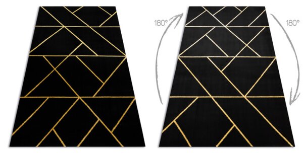 Koberec EMERALD exkluzívny 1012 glamour, sty geometrický čierny / zlatý