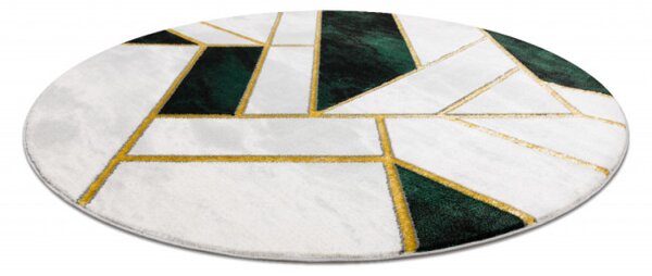 Koberec EMERALD exkluzívny 1015 kruh - glamour, marmur, geometrický zelený/zlatý