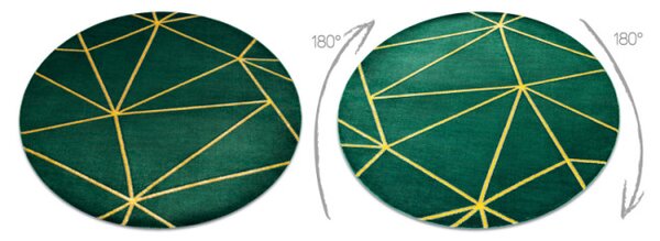 Koberec EMERALD exkluzívny 1013 kruh - glamour, geometrický zelený/zlatý