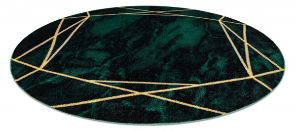 Koberec EMERALD exkluzívny 1022 kruh - glamour, marmur, geometrický zelený/zlatý
