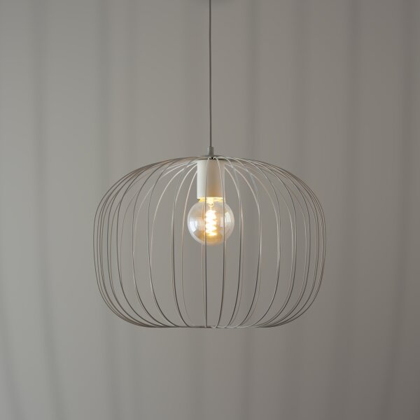 Závesný luster OVELLA 1xE27/15W/230V, priemer 46 cm, krémový