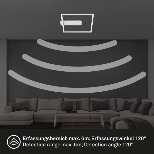 Briloner - LED stropné svietidlo so senzorom FRAME LED/14W/230V 3000K 30x32 cm matný chróm