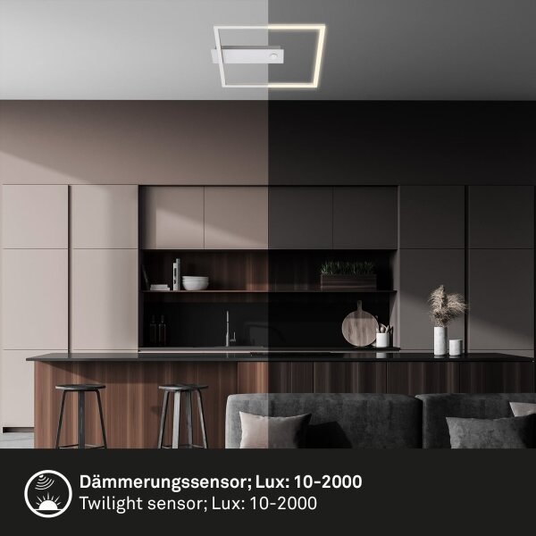 Briloner - LED stropné svietidlo so senzorom FRAME LED/14W/230V 3000K 30x32 cm matný chróm
