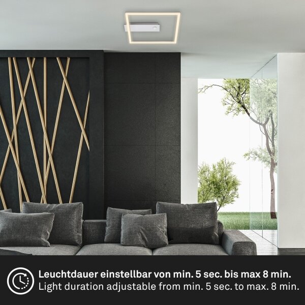 Briloner - LED stropné svietidlo so senzorom FRAME LED/14W/230V 3000K 30x32 cm matný chróm