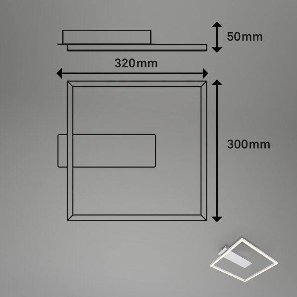 Briloner - LED stropné svietidlo FRAME LED/14W/230V 3000K 30x32 cm matný chróm