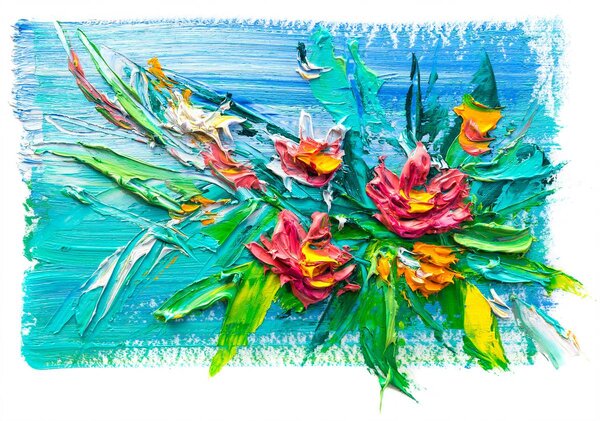 Fototapeta - Olejové kvety (152,5x104 cm)
