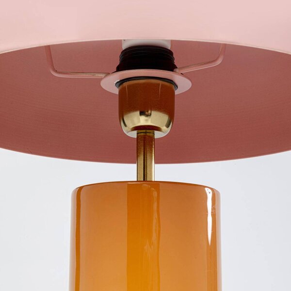 Stolná lampa KARE Josy, ružová/oranžová, oceľ, výška 51 cm, Fialová / ružová, Obývacia izba / jedáleň, kov, Vintage, Stojacie svietidlo