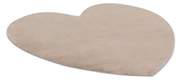 Koberec protišmykový SHAPE 3105 Srdce Shaggy - camel, béžový plyš
