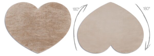 Koberec protišmykový SHAPE 3105 Srdce Shaggy - camel, béžový plyš