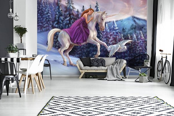 Fototapeta - Princezná na jednorožcovi (152,5x104 cm)