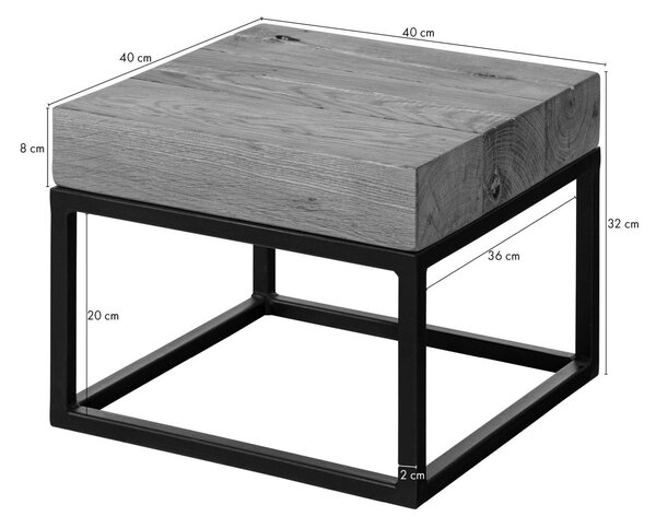Konferenčný stolík dub 40x40x32 prírodný olejovaný LOUNGE COLLECTION
